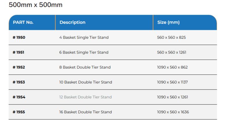 Glass Basket Stands Size Mantova
