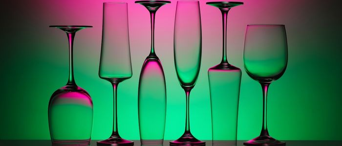 Glasses in a commercial kitchen in Australia