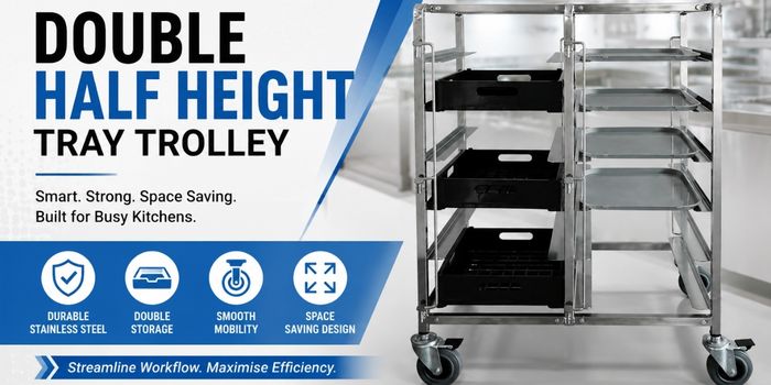 Double Half Height Tray Trolley in Australia