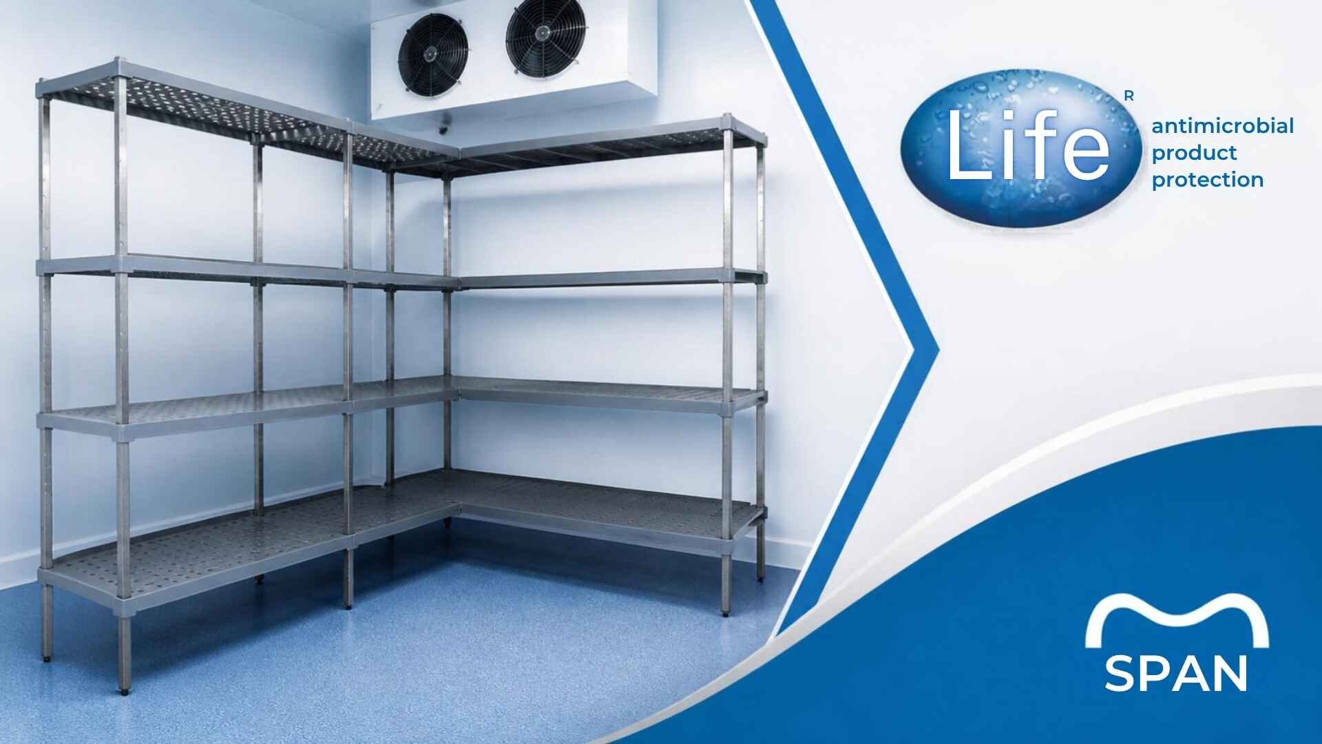 M-Span Coolroom Shelving with LIFE Antimicrobial Protection